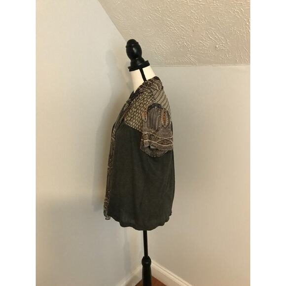 Anthropologie Tiny Joy Tie-Neck Short-Sleeve Top - Size Small - Picture 3 of 10